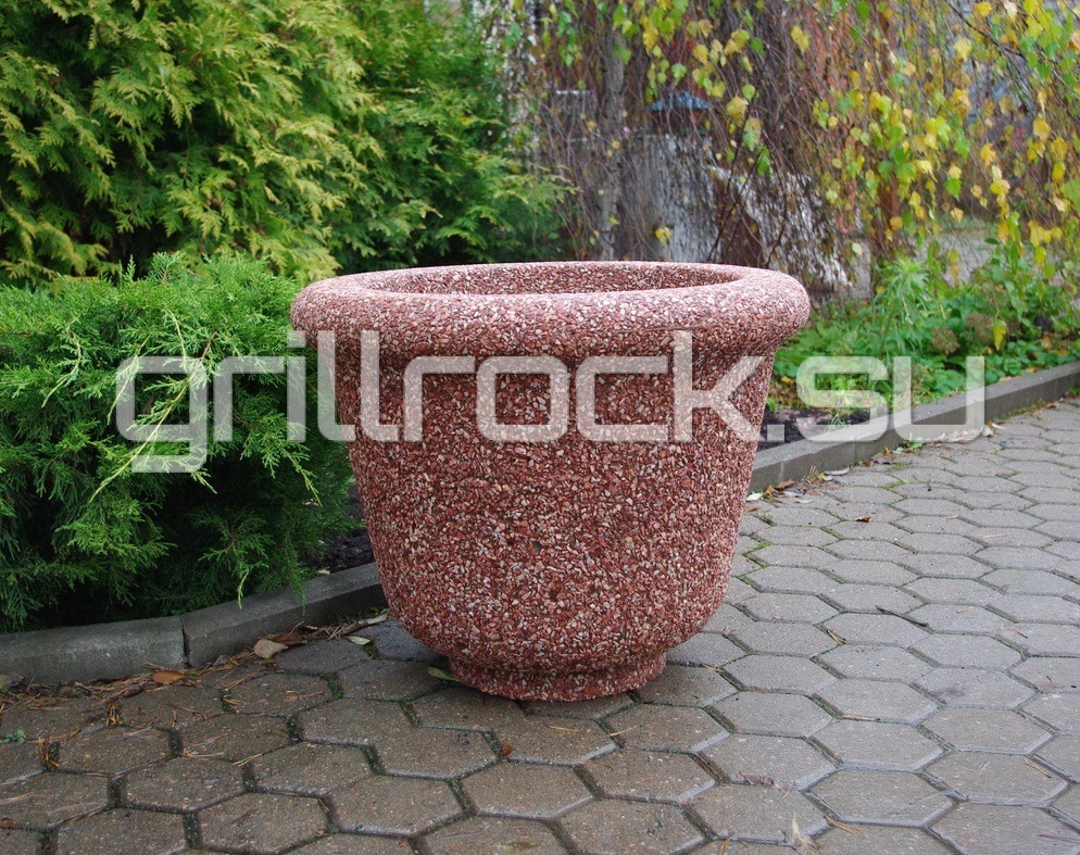 Цветочный вазон «Гарден» бетонный уличный с каменной крошкой